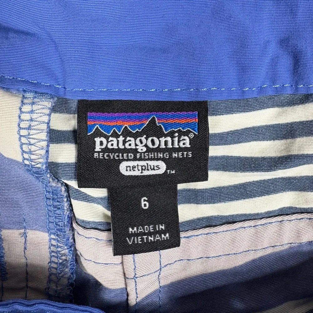 Patagonia Womens NetPlus Striped Board Shorts Blue Multi Color Size 6